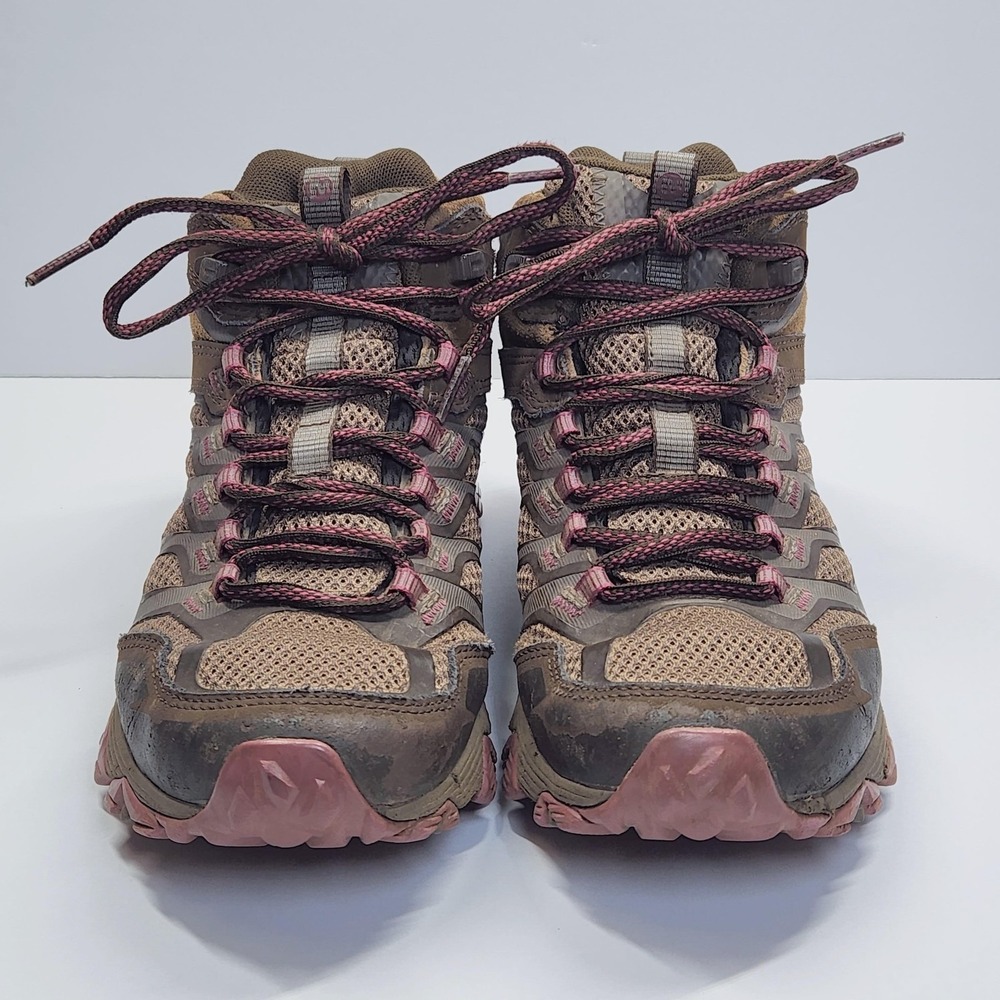 Merrell Hiking Shoes Womens Size 7.5 Brown Waterproof Mid Top Vibram J37144 - Picture 8 of 16